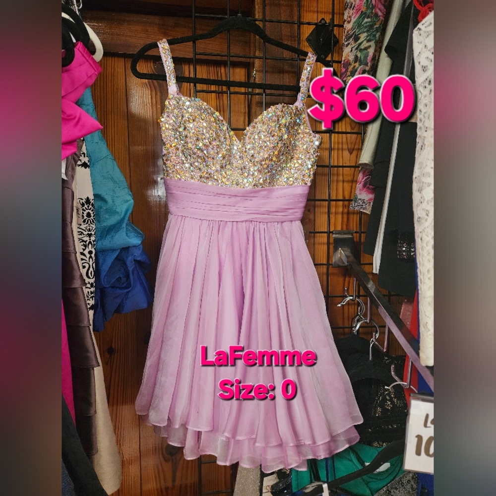 La Femme Lavender Sequin Dress